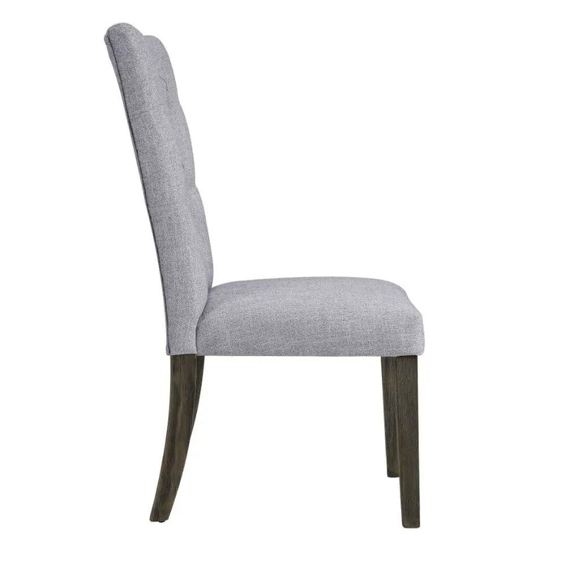 Merel - Side Chair (Set of 2) - Gray Linen & Gray Oak by Unique Piece Furniture