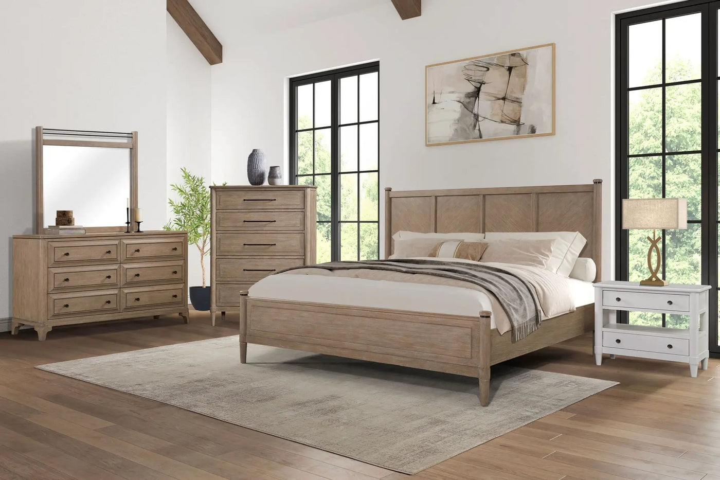 Transitional Style Lo-Post Bed by Unique Piece Furniture