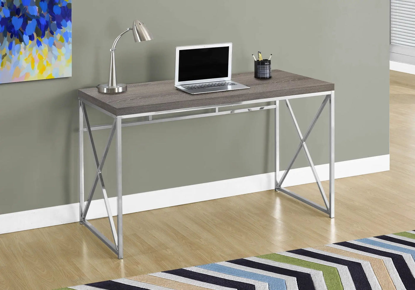 Computer Desk for Home Office, Laptop, Glossy Contemporary & Modern by HouseOfZazla