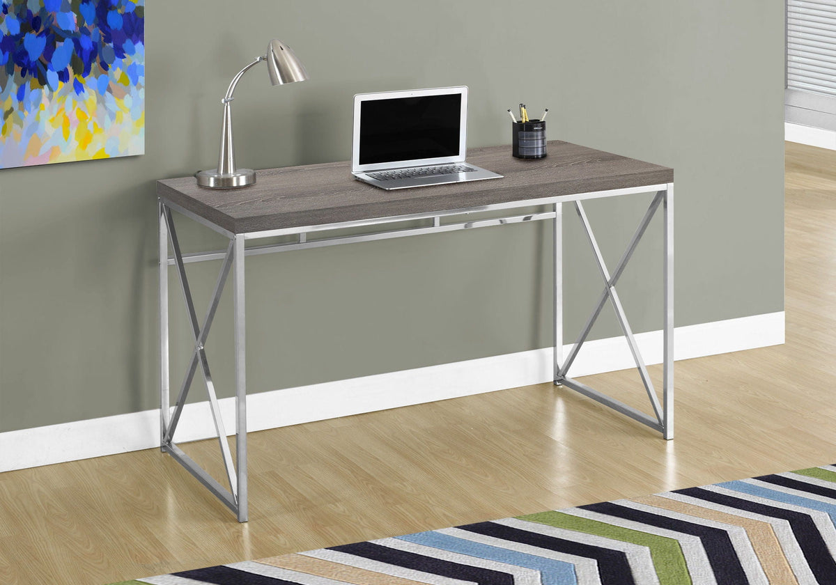 Contemporary Glossy Computer Desk with Sturdy Metal Base - Multiple Colors, photo 15 of 16