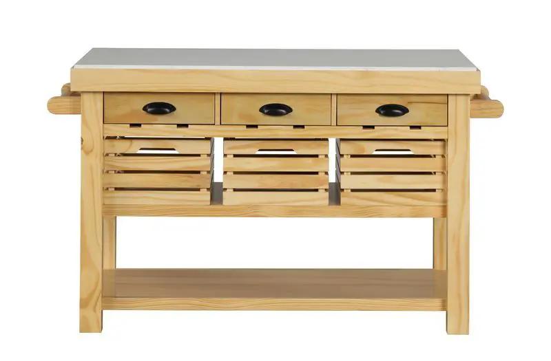 Grovaam - Kitchen Island - Marble Top & Natural by Unique Piece Furniture