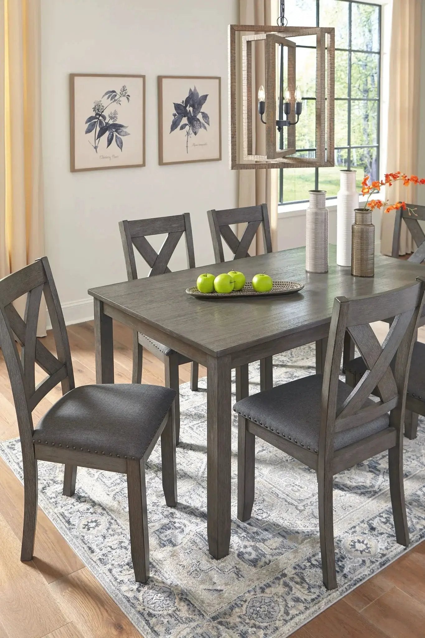Caitbrook - RECT DRM Table Set (Set of 7) - Gray by Unique Piece Furniture