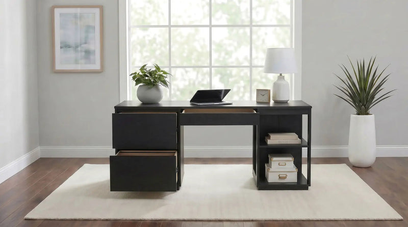 Harkes 75-inch 3-drawer Computer Desk with Adjustable Shelf Coffee Bean by Unique Piece Furniture