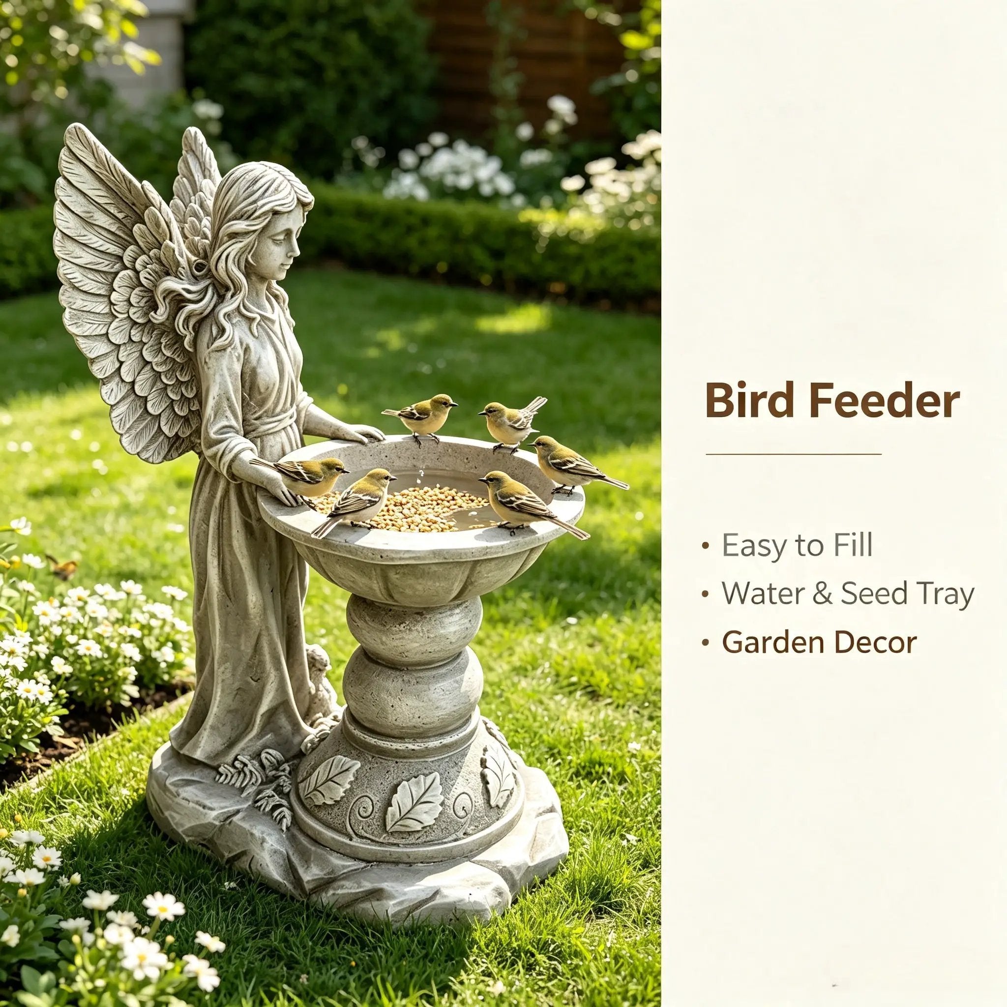 15.35" High Angel Bird Bath Sculpture by HouseOfZazla