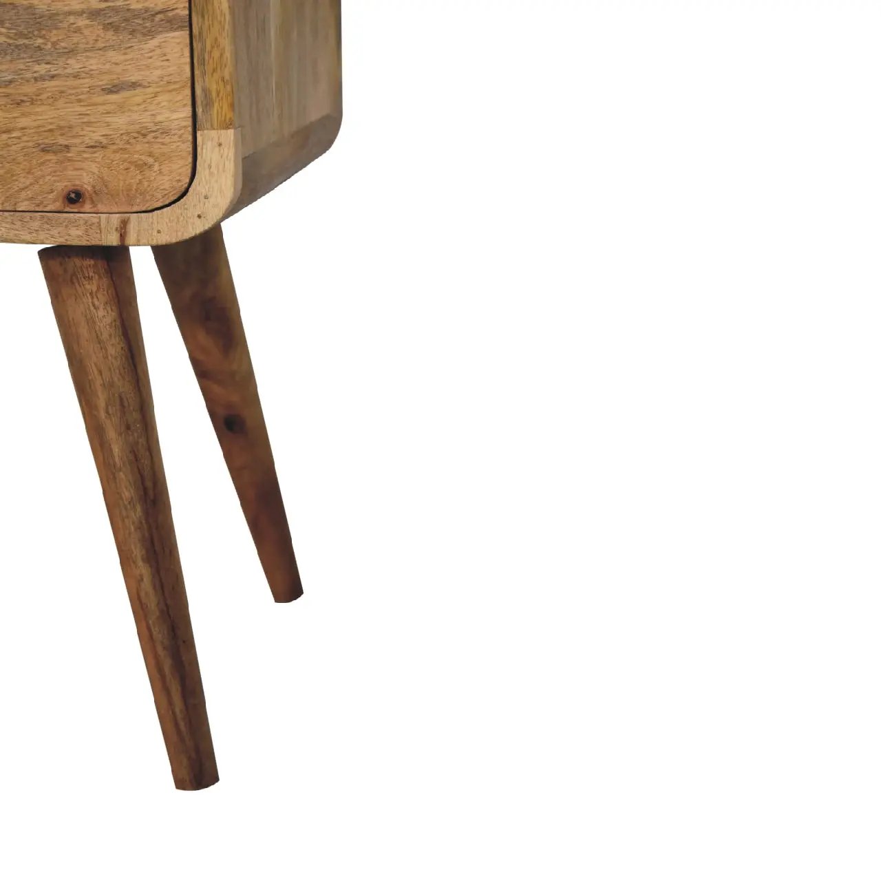 Solid Wood Mini Curved Nightstand, 2-Drawers, Oak-ish by HouseOfZazla
