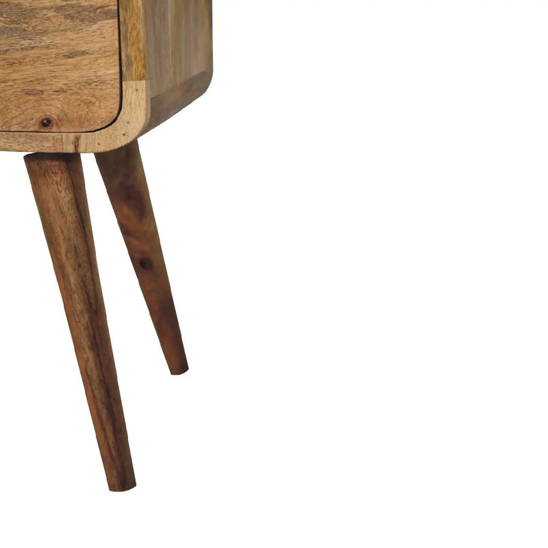 Solid Wood Mini Curved Nightstand, 2-Drawers, Oak-ish by HouseOfZazla