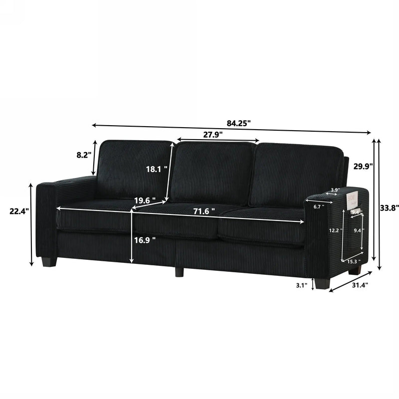 3 Seater Compact Sofa For Living Room by HouseOfZazla
