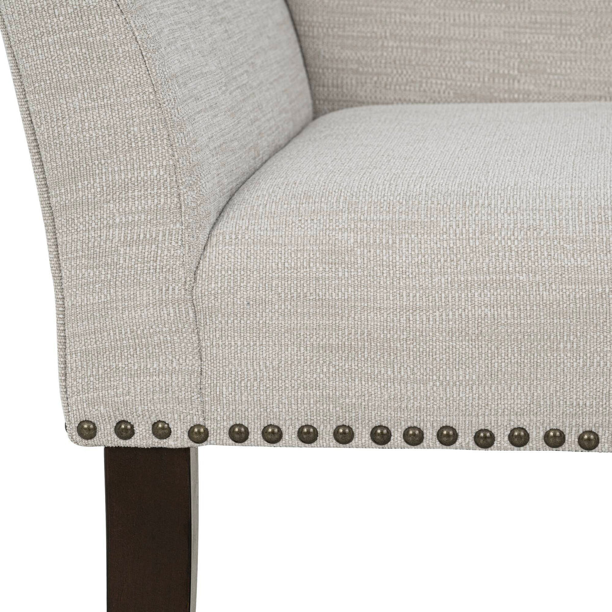 Welburn Upholstered Bench with Low Back and Flared Arms - Blue, Light Blue, or Beige, photo 28 of 32