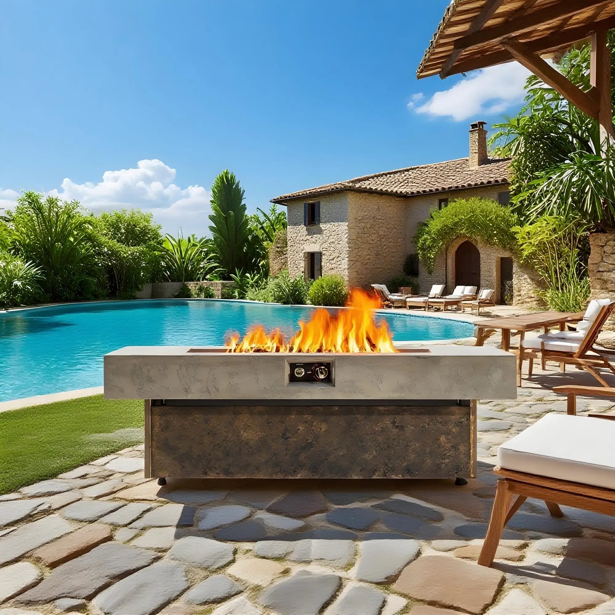 Tabletop Propane Fire Pits - 56 x 23 in by HouseOfZazla