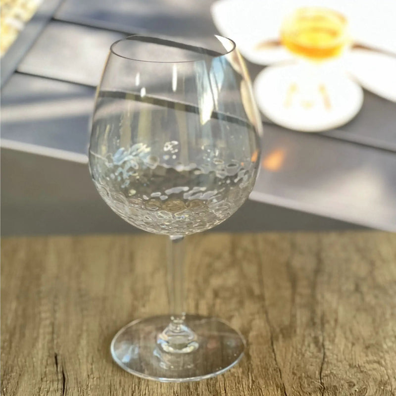 Tritan - Leadingware Unbreakable Wine Glass Set With Hammer Design Bpa Free Plastic, 22Oz - Clear by HouseOfZazla