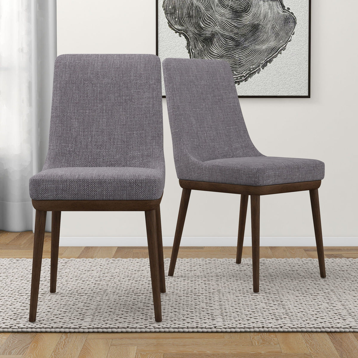Mid-Century Modern Dining Chair Set of 2 with Solid Wood Frame - Multiple Colors, photo 37 of 40
