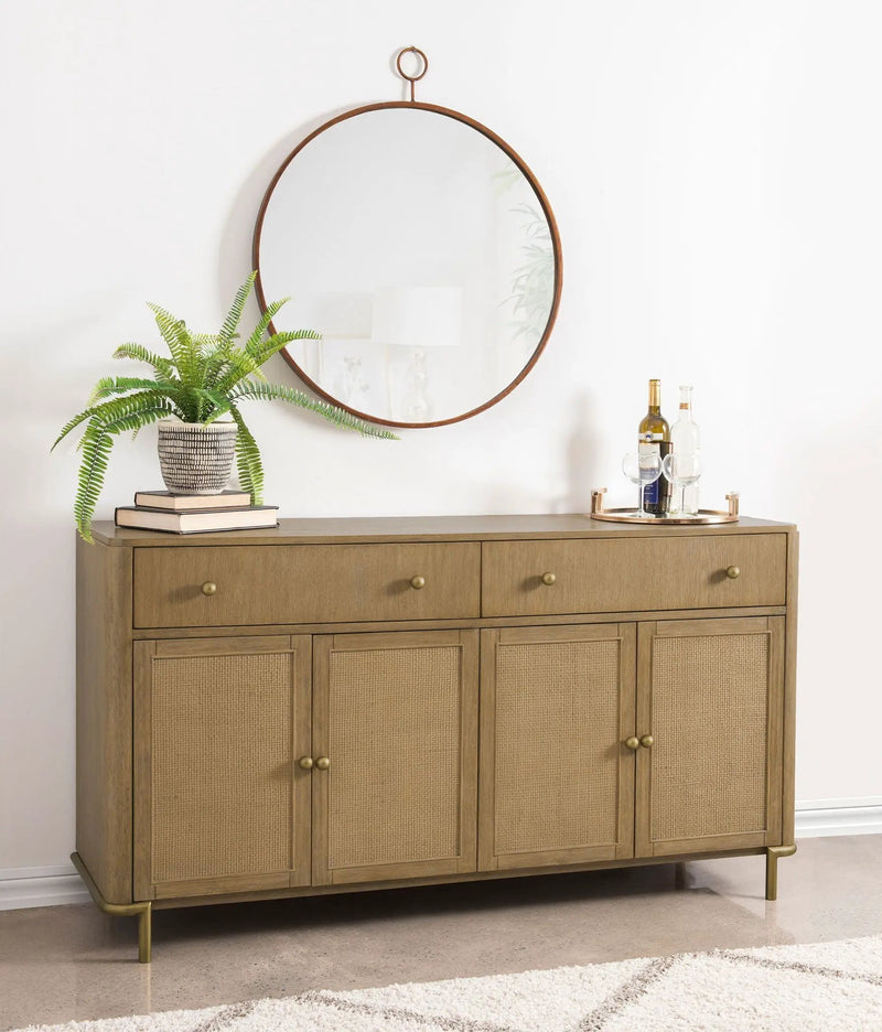 Arini 2-drawer Cane Door Dining Sideboard Server Sand Wash by Unique Piece Furniture