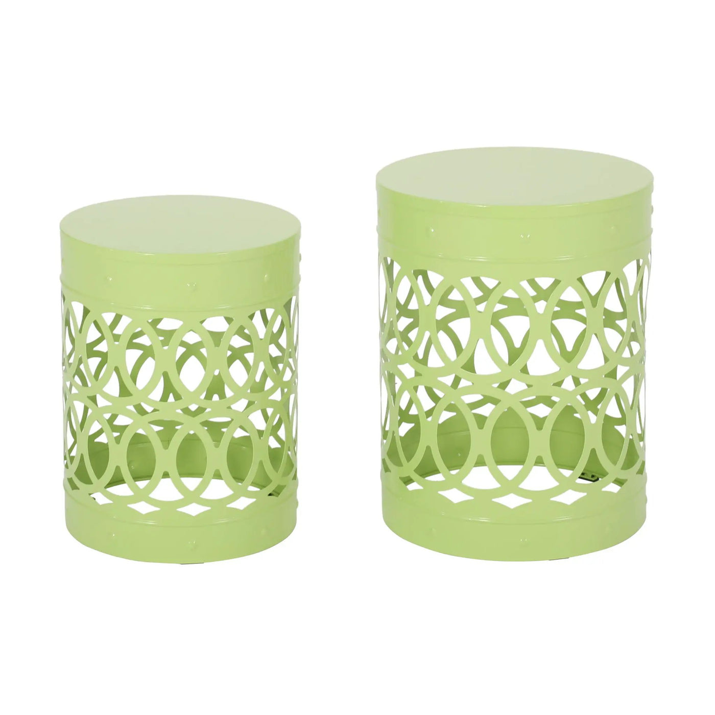 Outdoor Metal Side Table Set of 2 by HouseOfZazla