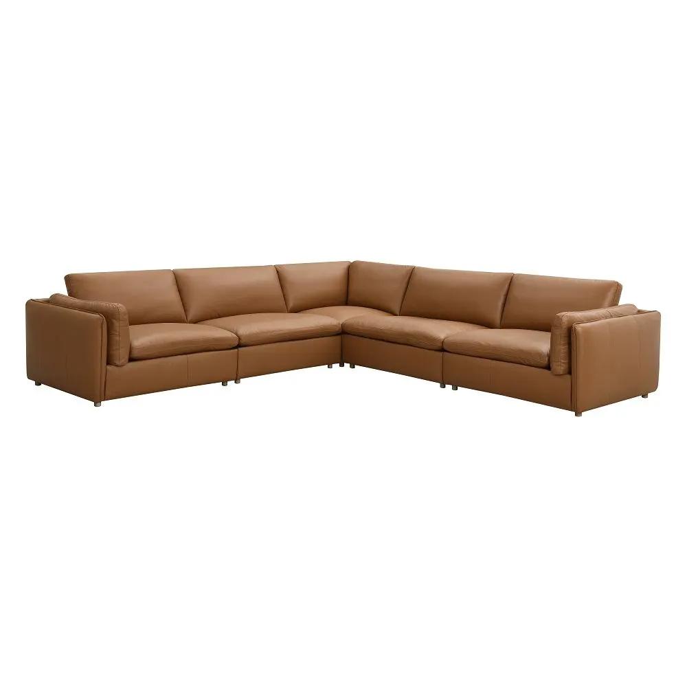 Brighton - Modular Armless Chair - Brown Top Grain Leather by Unique Piece Furniture