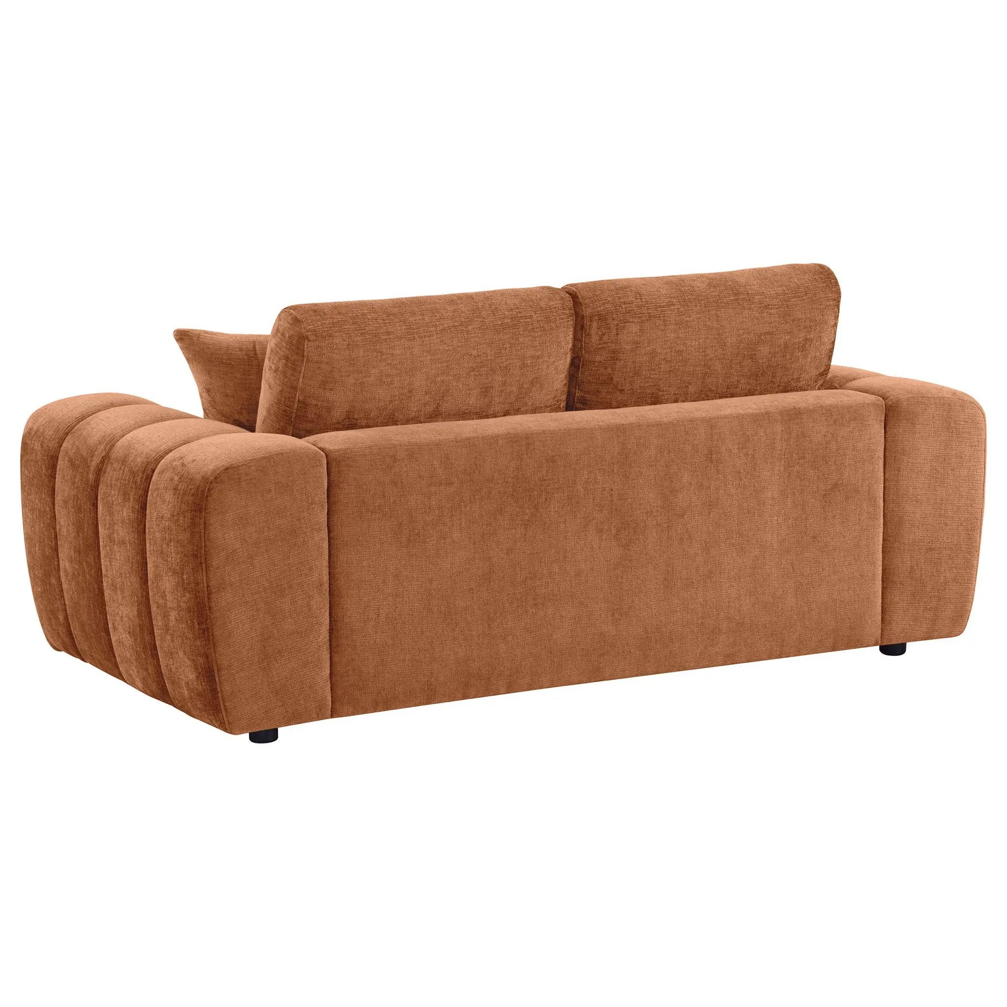 Burnett Chenille Upholstered Wide Arm Loveseat Burnt Orange by Unique Piece Furniture