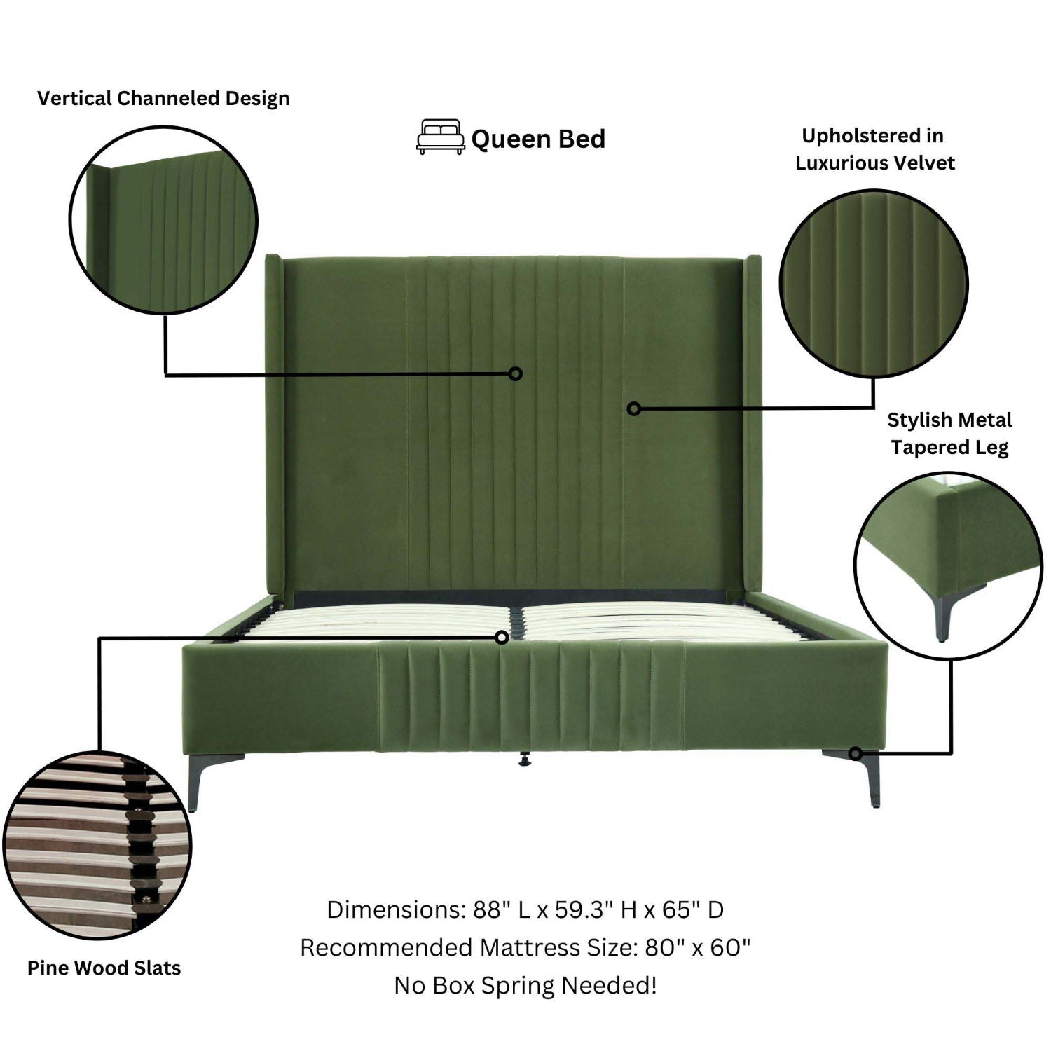 Promenade - Bed With Upholstered Headboard And Slats by HouseOfZazla