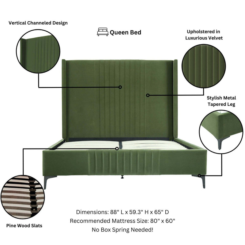 Promenade - Bed With Upholstered Headboard And Slats by HouseOfZazla
