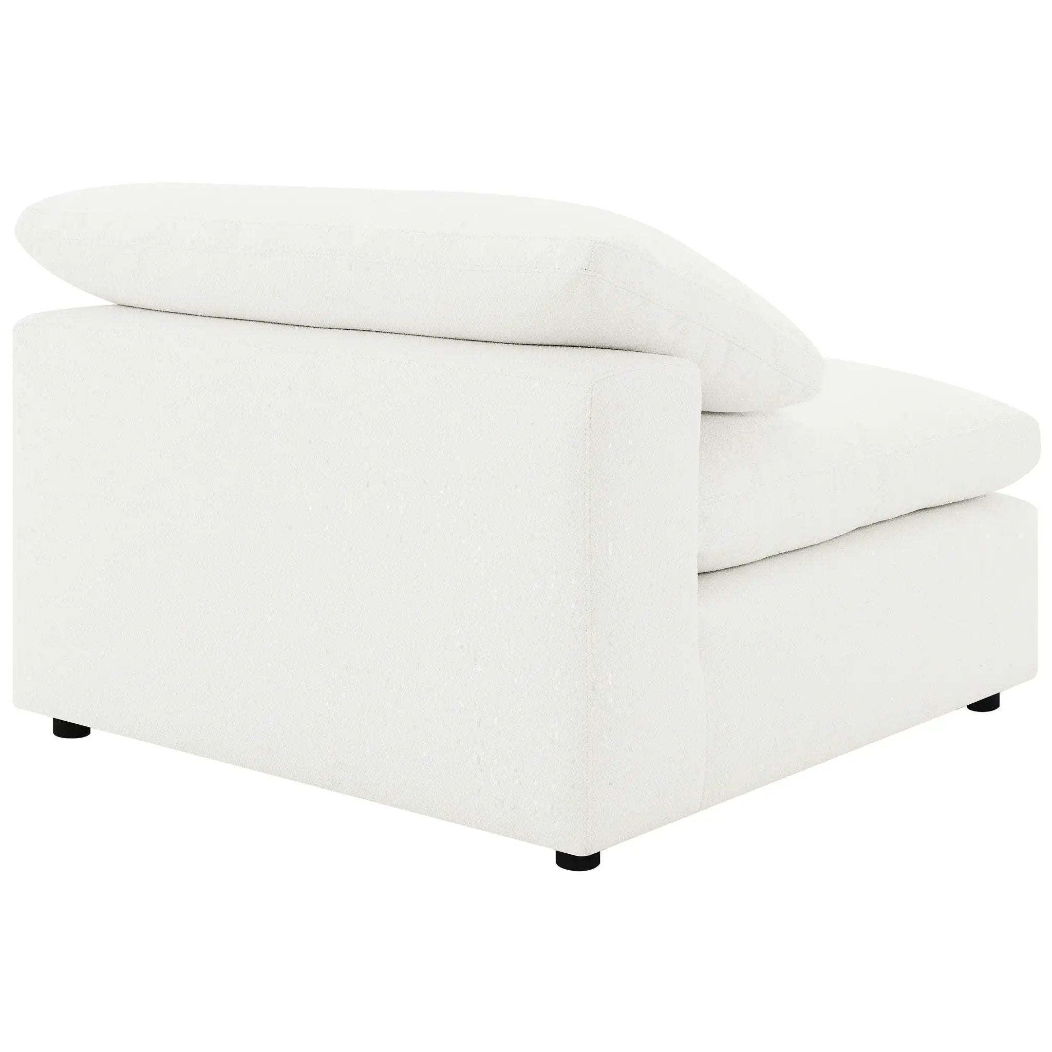 Raleigh Boucle Upholstered Armless Chair Ivory by Unique Piece Furniture