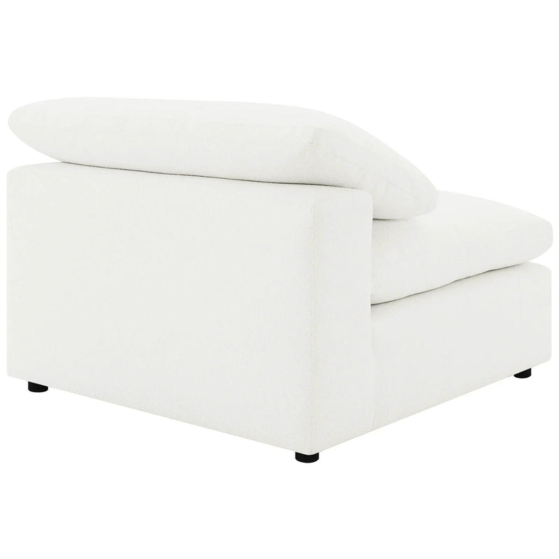 Raleigh Boucle Upholstered Armless Chair Ivory by Unique Piece Furniture