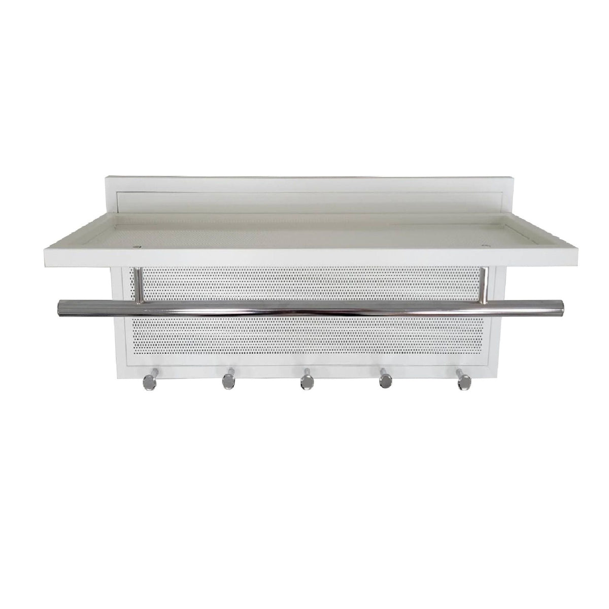 Powder Coated Metal Wall Mounted Coat Rack with Shelf - Multiple Colors, photo 19 of 21