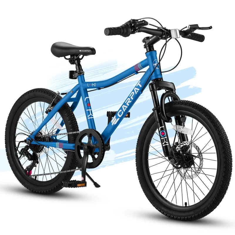 S20101 20" Kids' Bike, Boys Girls Mountain Bike Ages 8-12, 7 Speed Teenager Children Kids' Bicycles, Front Suspension Disc Brake Rear V-Brake, High Steel Frame by HouseOfZazla