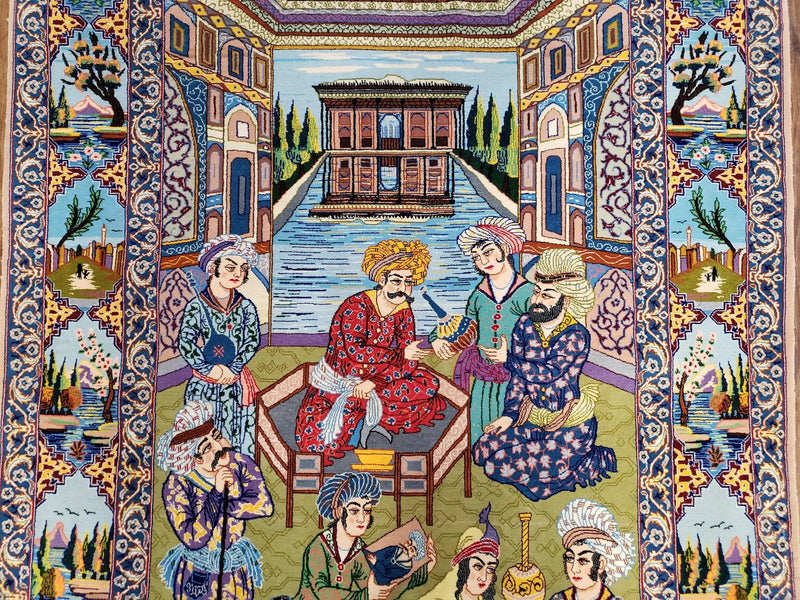 Persian Isfahan Pictorial Rug 3x5 – Kork Wool on Silk by Jewel Rugs