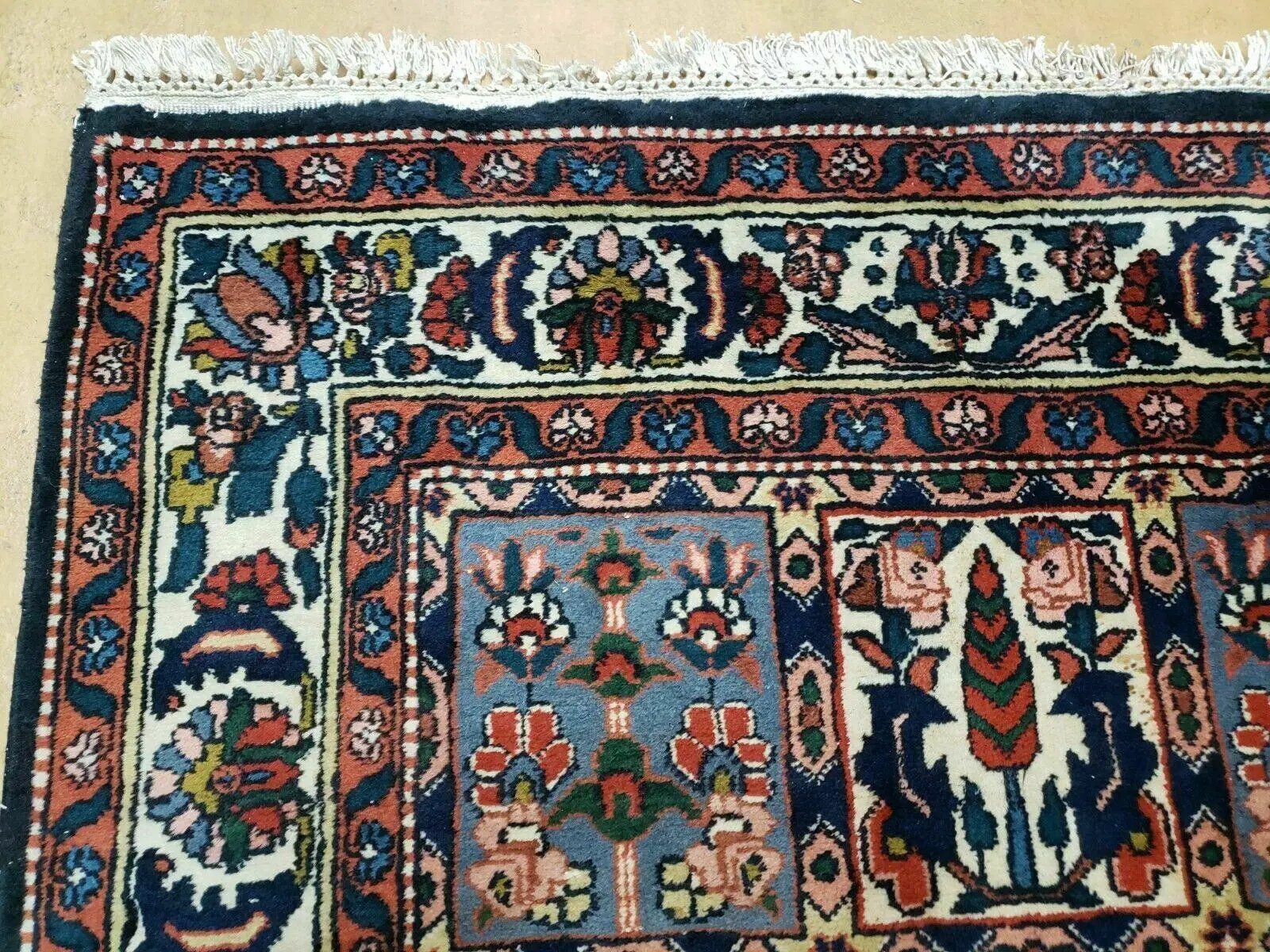 4' X 6' Vintage Handmade Indian Panel Design Wool Rug Veg Dyes by Jewel Rugs