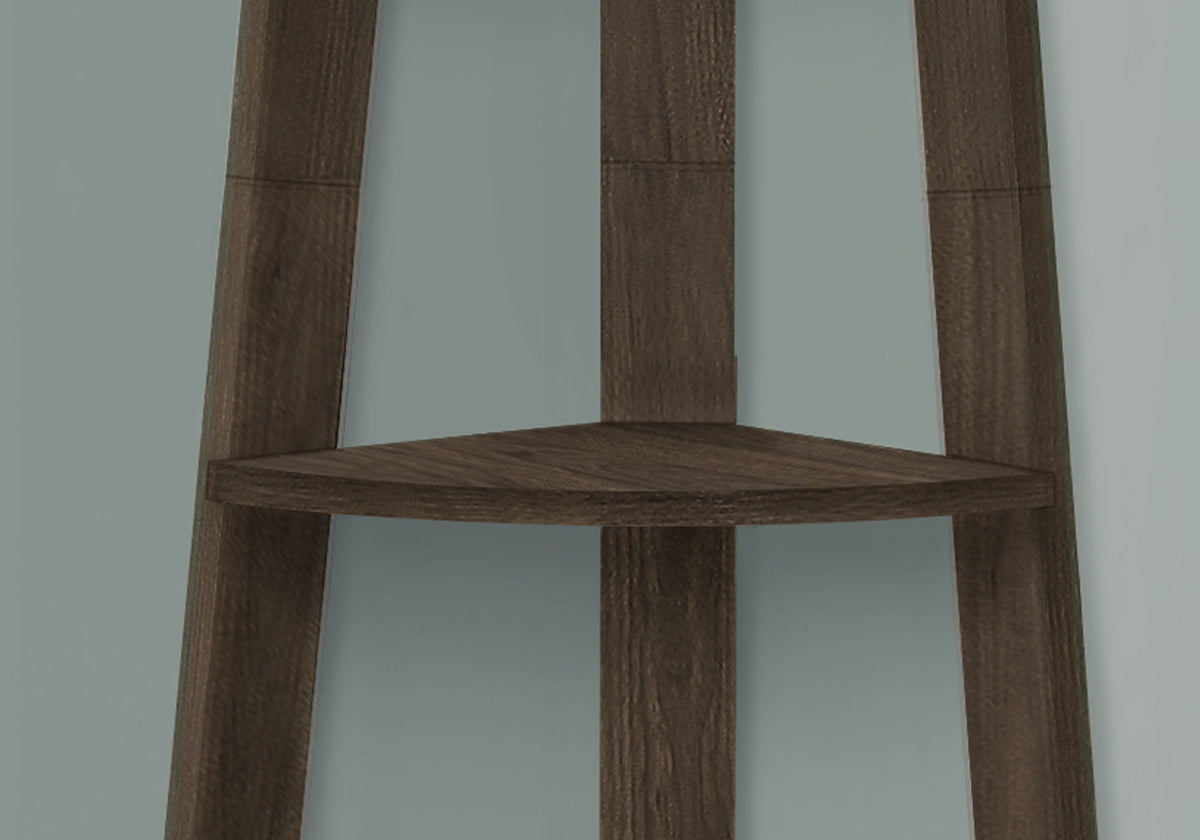 5-Tier Corner Bookshelf with Fixed Shelves - Particle Board, Black, White, Dark Brown, Dark Gray, photo 14 of 16
