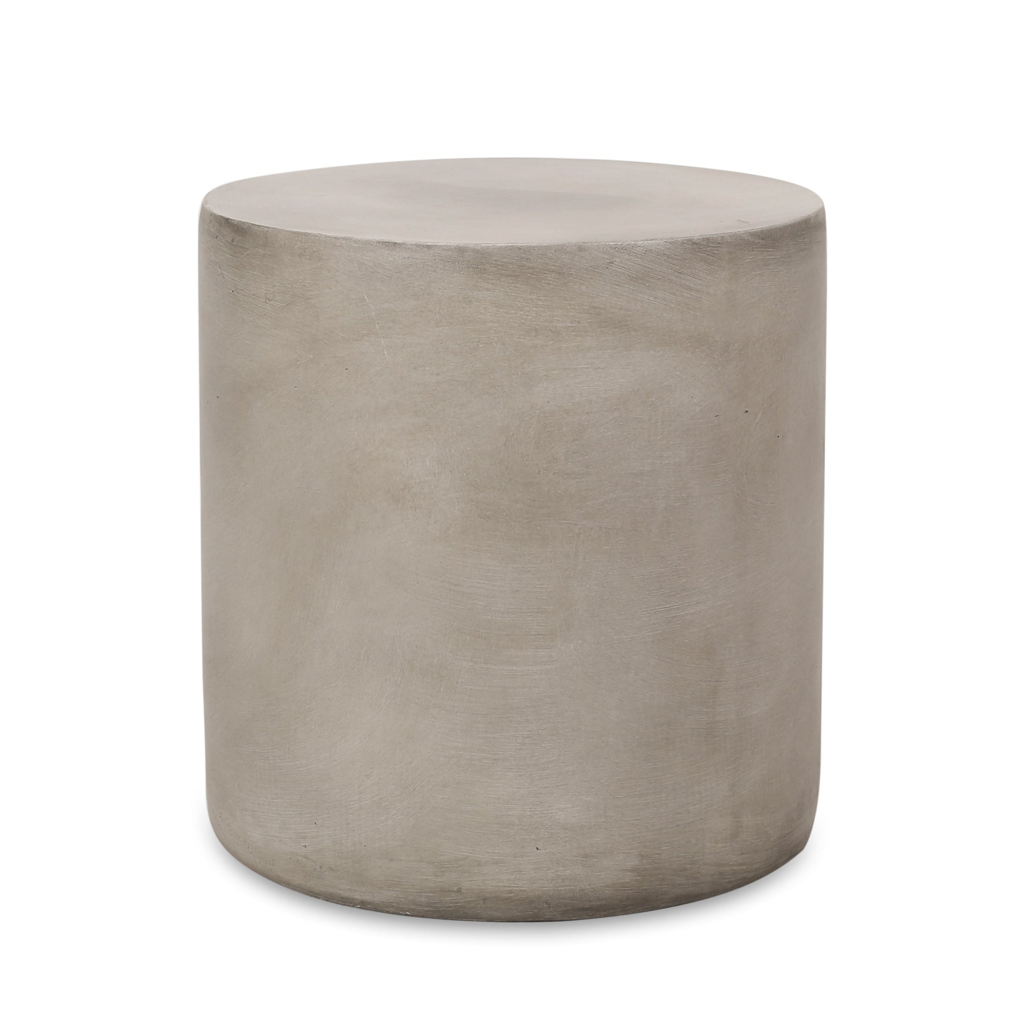 Outdoor Lightweight Concrete Side Table, Light Gray by HouseOfZazla