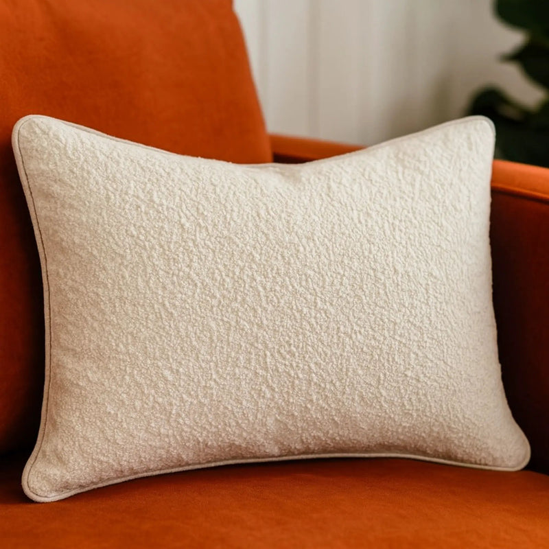 Homey Cozy Textured Throw Pillow - Ivory by HouseOfZazla