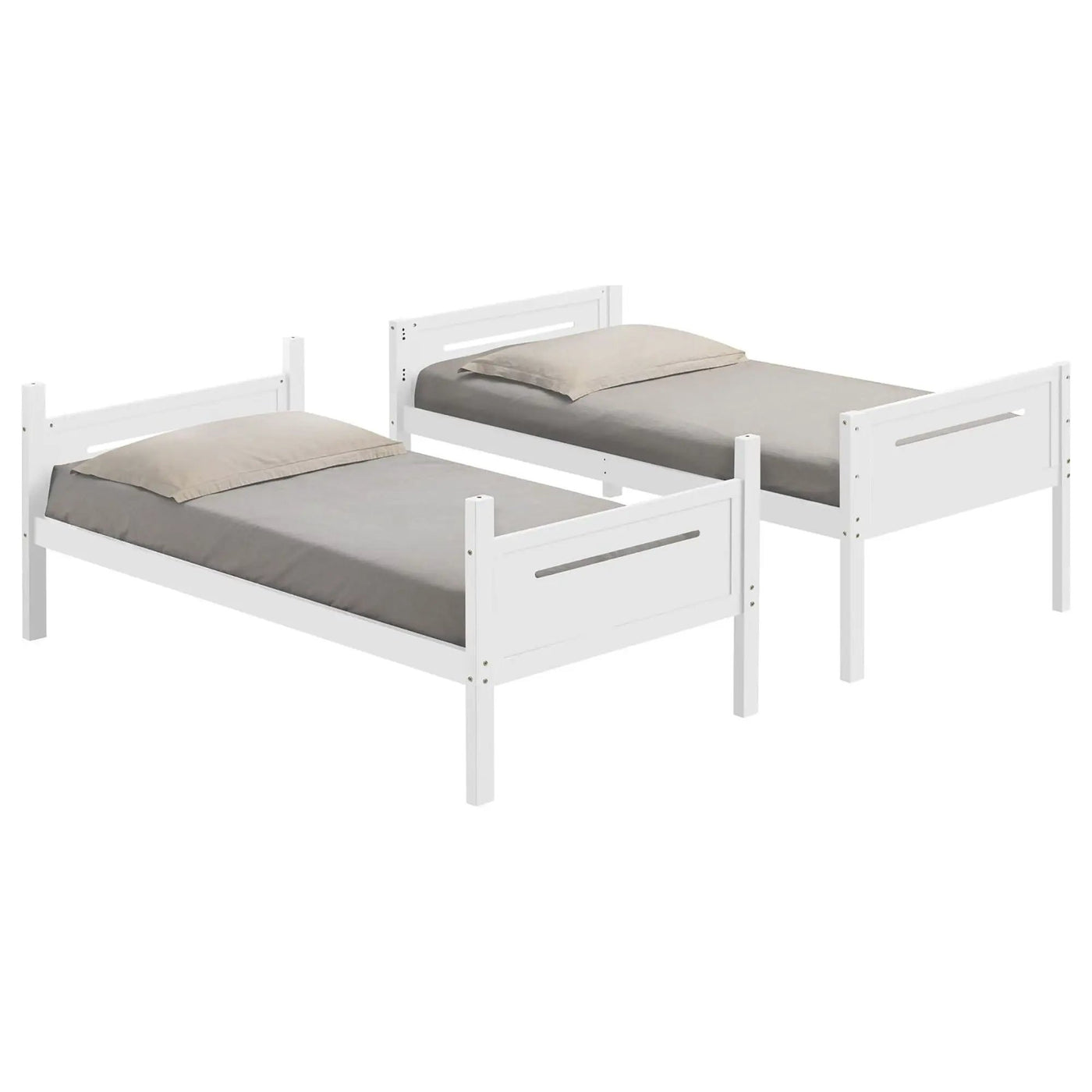 Bunk Bed With Built In Ladder, Safety Guardrails And Angled Access Step by HouseOfZazla