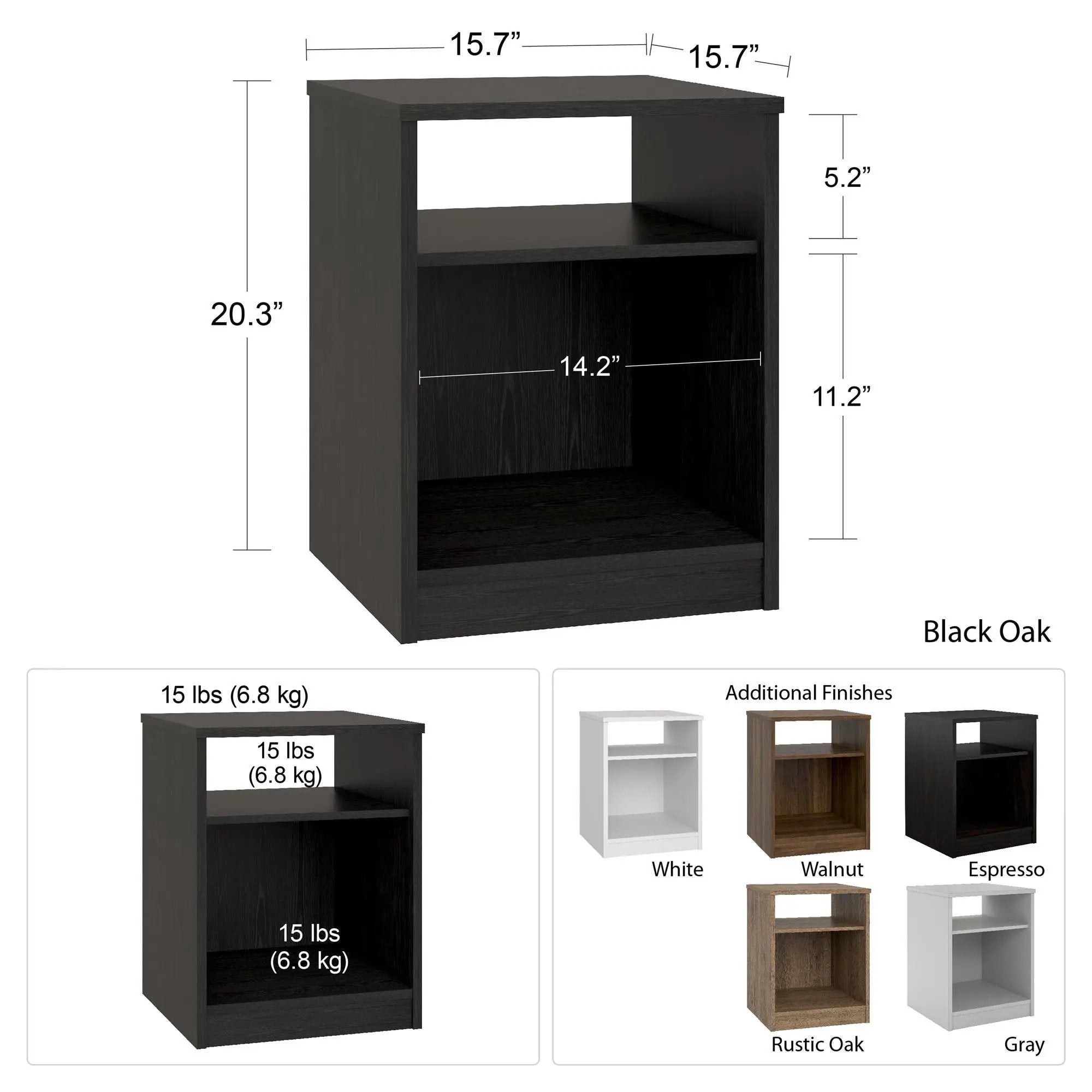 Open Shelf Nightstand - White by HouseOfZazla