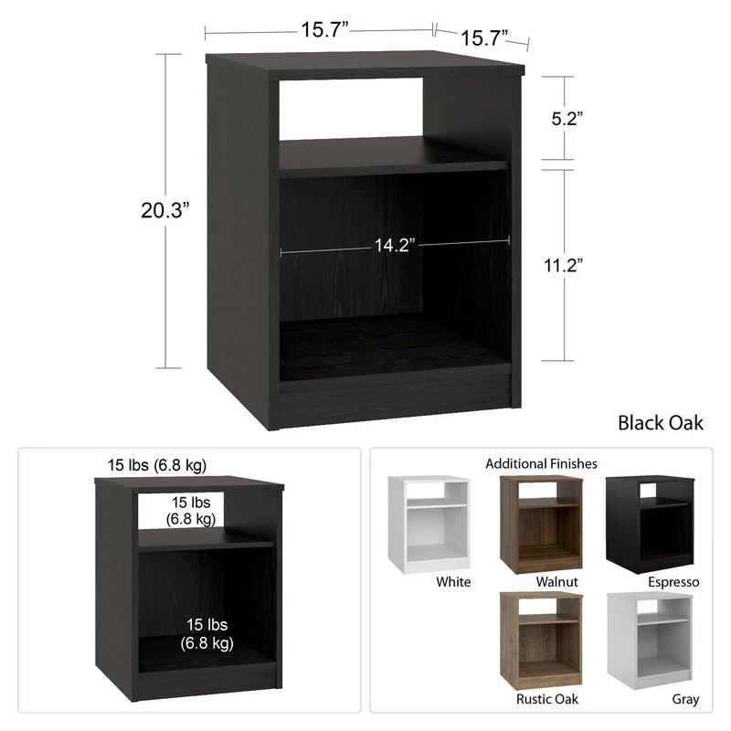 Open Shelf Nightstand - White by HouseOfZazla