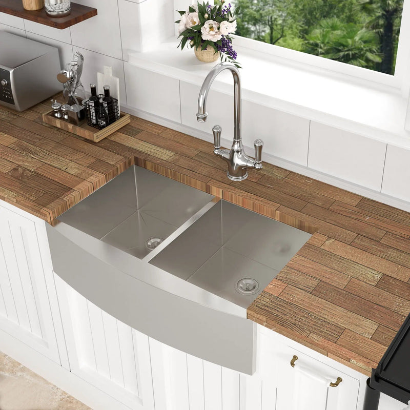 Farmhouse Double Bowl Sink With 50/50 Layout by HouseOfZazla