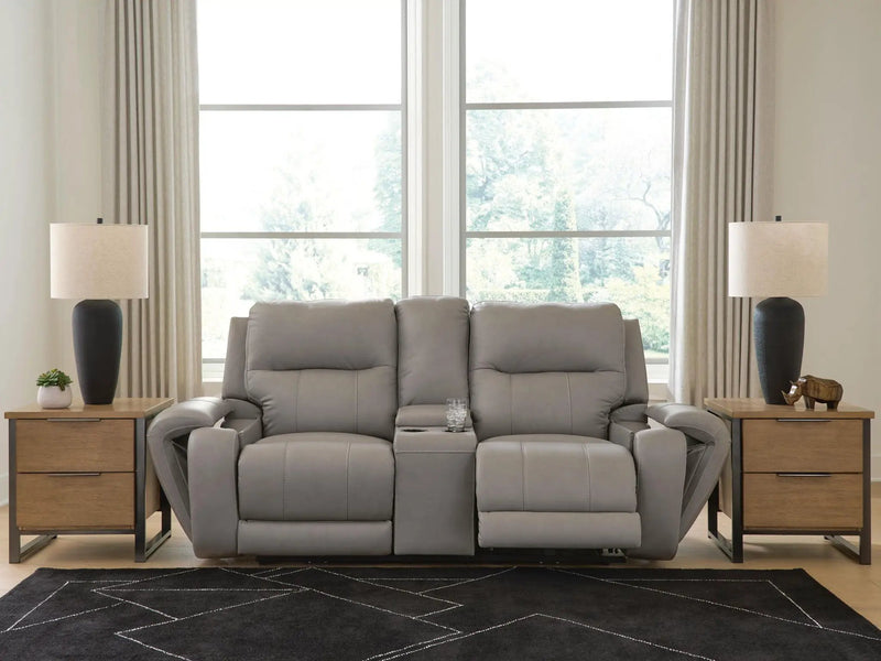 Real Moments - Power Reclining Loveseat With Audio Seating - Ash by Unique Piece Furniture