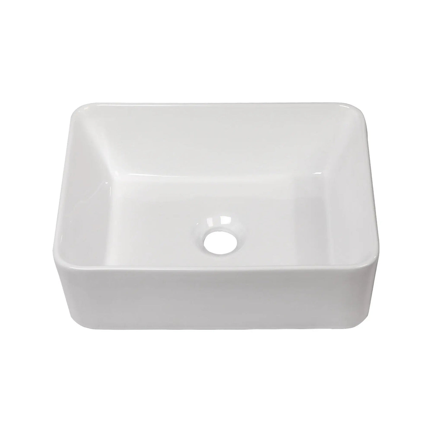 Sleek Ceramic Rectangular Vessel Bathroom Sink by HouseOfZazla