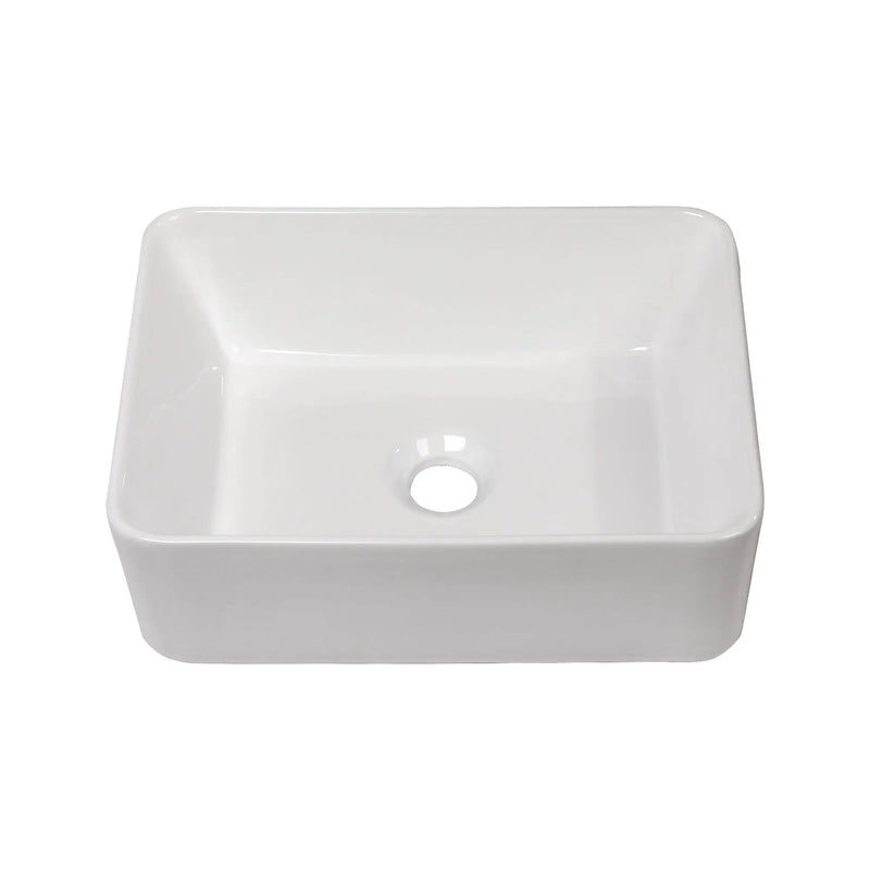 Sleek Ceramic Rectangular Vessel Bathroom Sink by HouseOfZazla