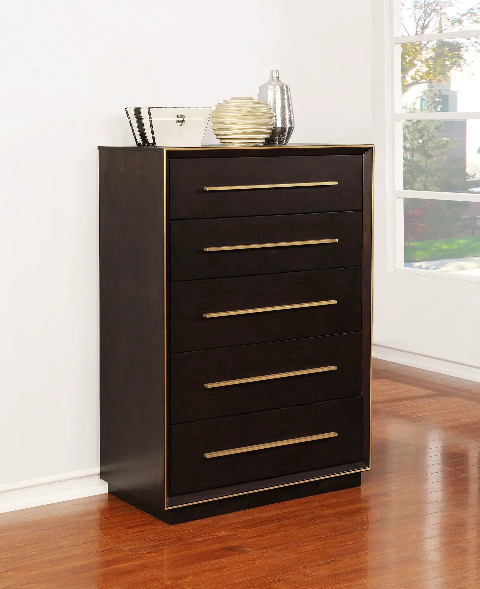 Durango 5-drawer Bedroom Chest Smoked Peppercorn by Unique Piece Furniture