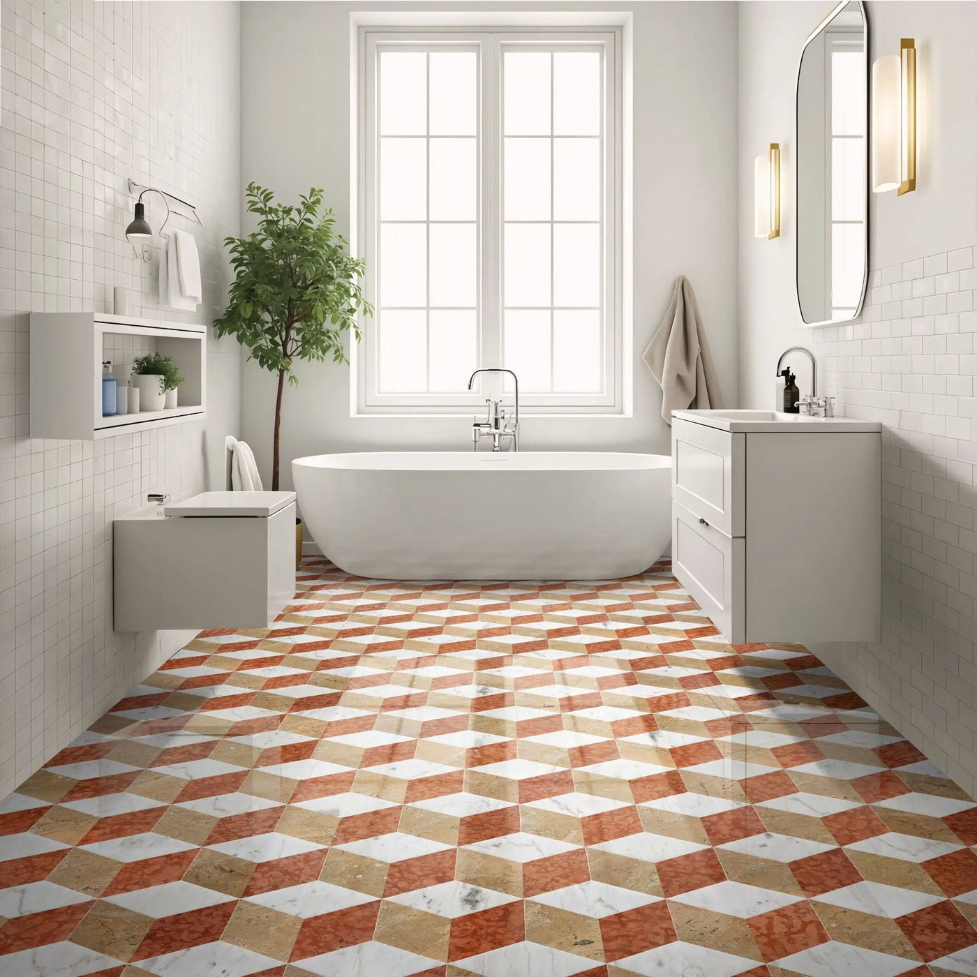 Hexagon Water Tiles For Floor And Wall (Set of 12) by HouseOfZazla