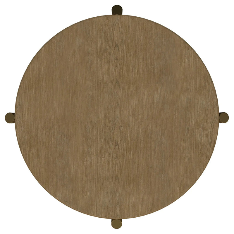 Arini Round End Side Table With Storage Shelf Sand Wash by Unique Piece Furniture