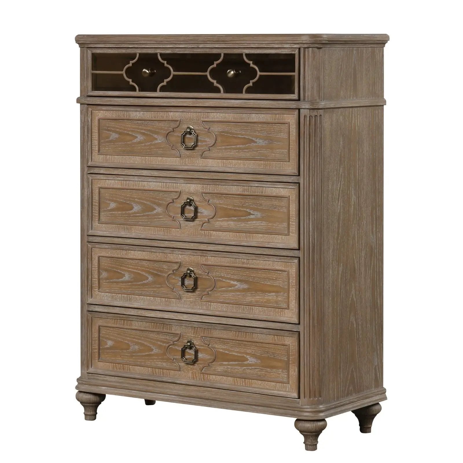 1 Piece Chest, Back Dovetail Drawers, Bedroom Furniture - Oak / Rustic by Unique Piece Furniture