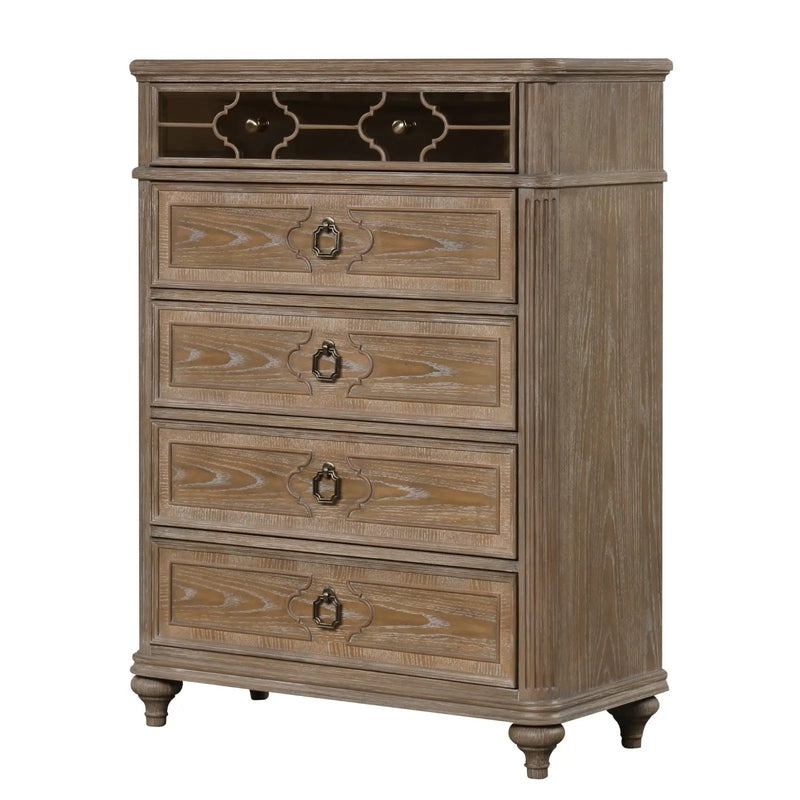 1 Piece Chest, Back Dovetail Drawers, Bedroom Furniture - Oak / Rustic by Unique Piece Furniture