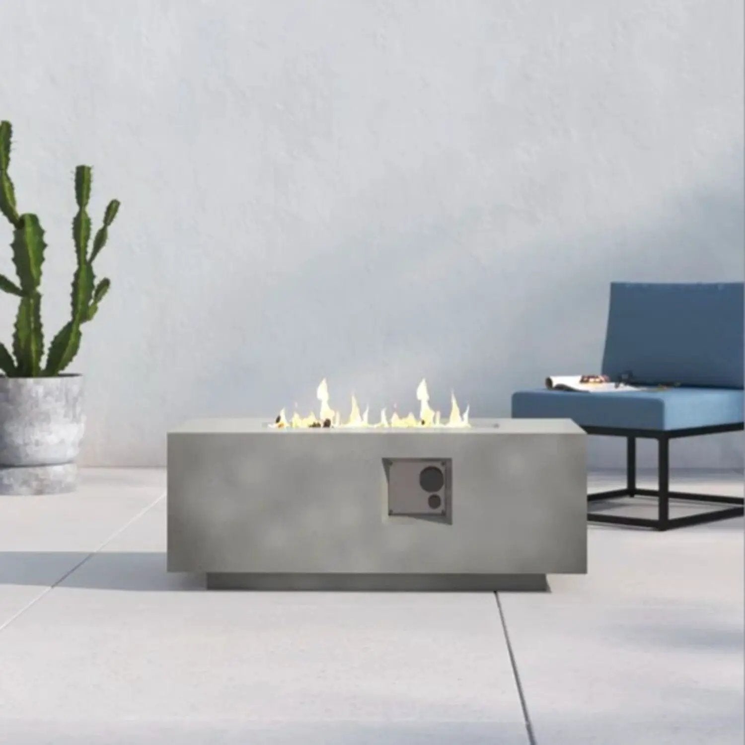 Propane Outdoor Durable Fire Pit Table - Gray by Unique Piece Furniture