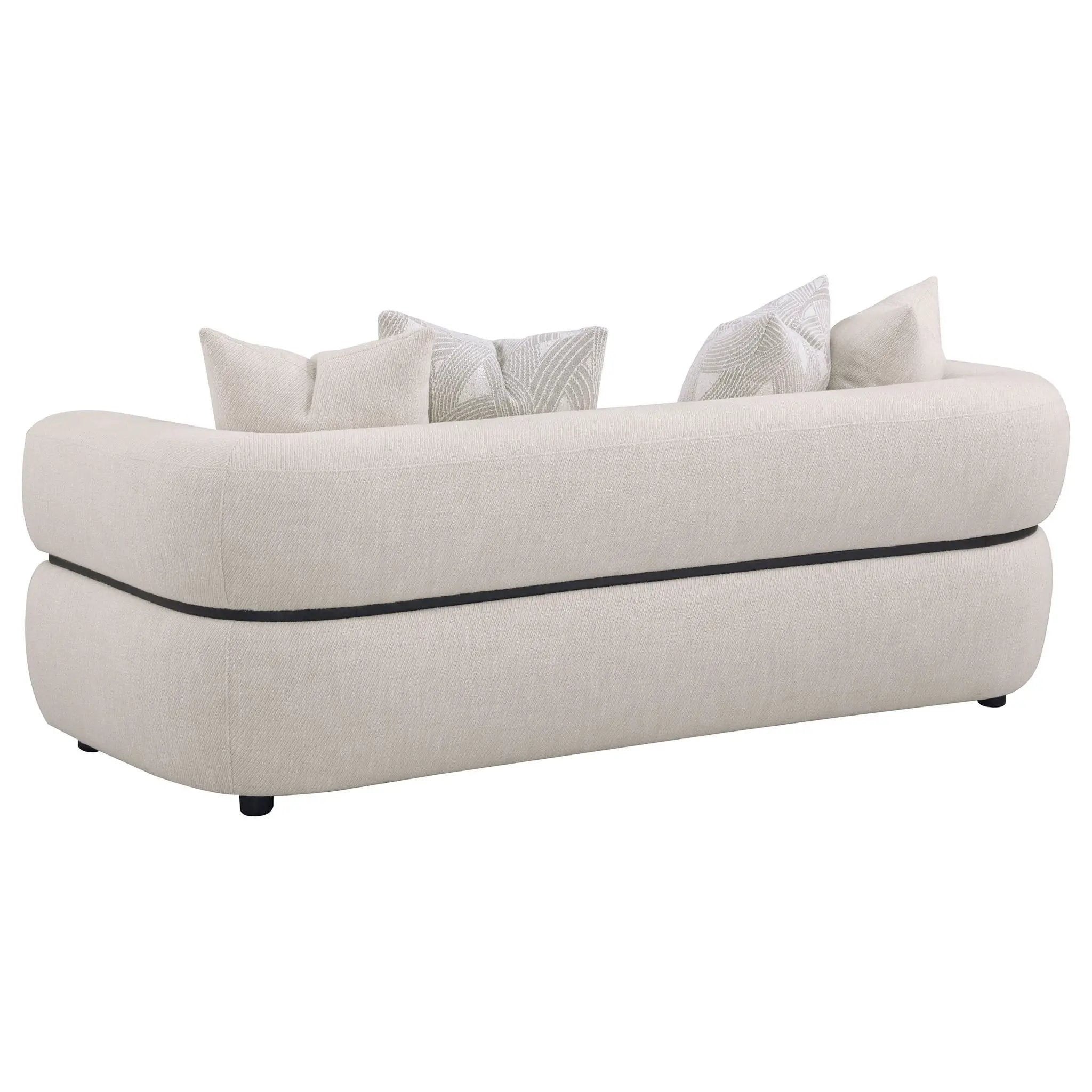 Jeanette 2-piece Fabric Upholstered Round Arm Sofa Set Beige by Unique Piece Furniture