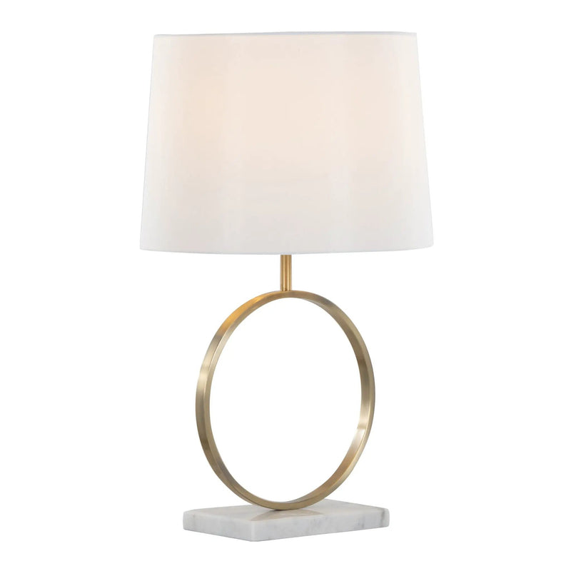 Moon - Contemporary Table Lamp - White / Gold by HouseOfZazla