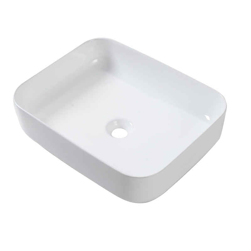 Rectangular Vessel Bathroom Sink, Modern - White by HouseOfZazla