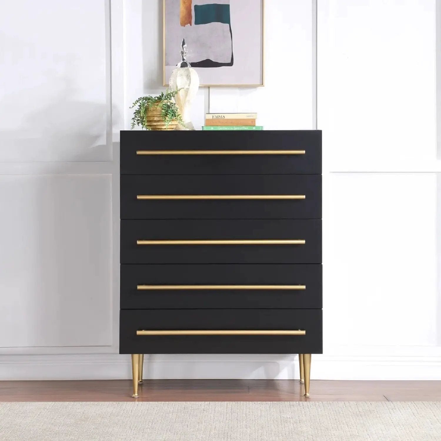 Contemporary 5 Drawer Chest For Bedroom by Unique Piece Furniture