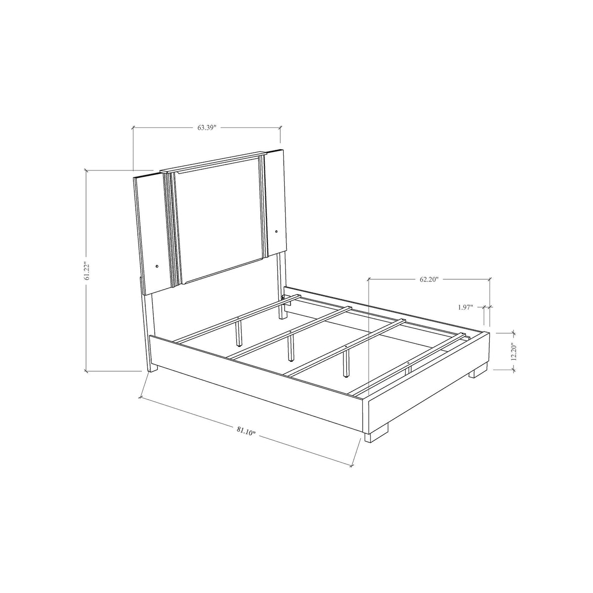 Panel Bed with LED Accent Lighting - White, photo 6 of 6