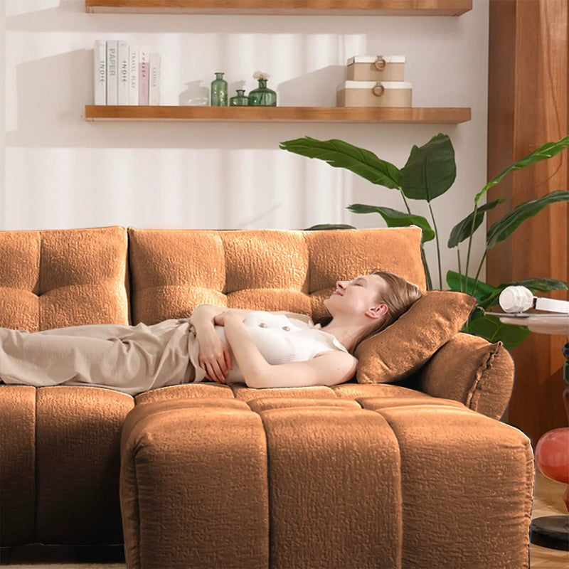 Sofa Set With Ottoman And Pillows, Textured, High Resilience Cushions by HouseOfZazla