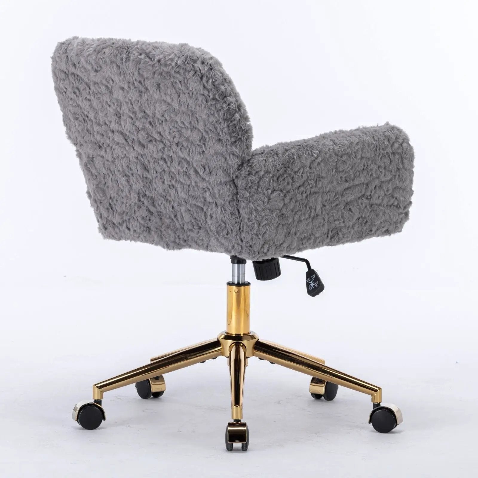 Office Chair, Artificial Rabbit Hair Home Office Chair With Metal Base, Adjustable Desk Chair Swivel Office Chair, Vanity Chair by HouseOfZazla